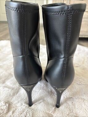 Guess Black Stiletto Leather Ankle Boots